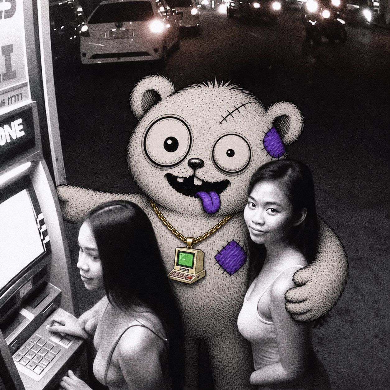 GLUMBO smiling beside a purple portal